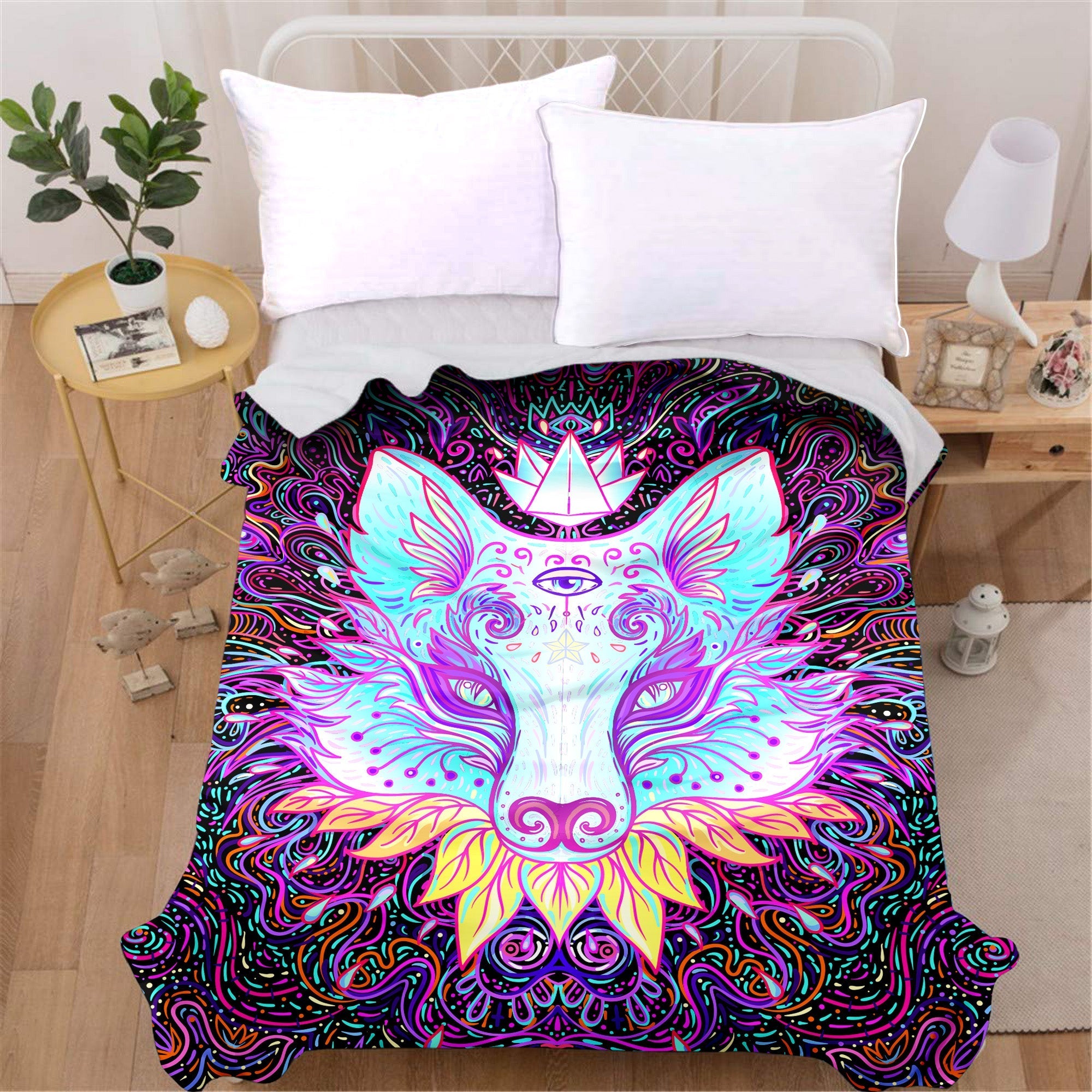 Trippy Wolf Blanket