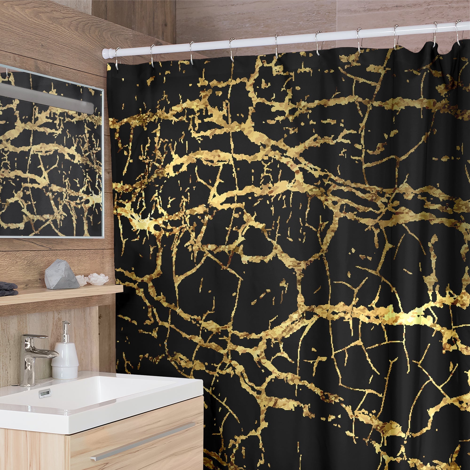 Digital Onyx Shower Curtain