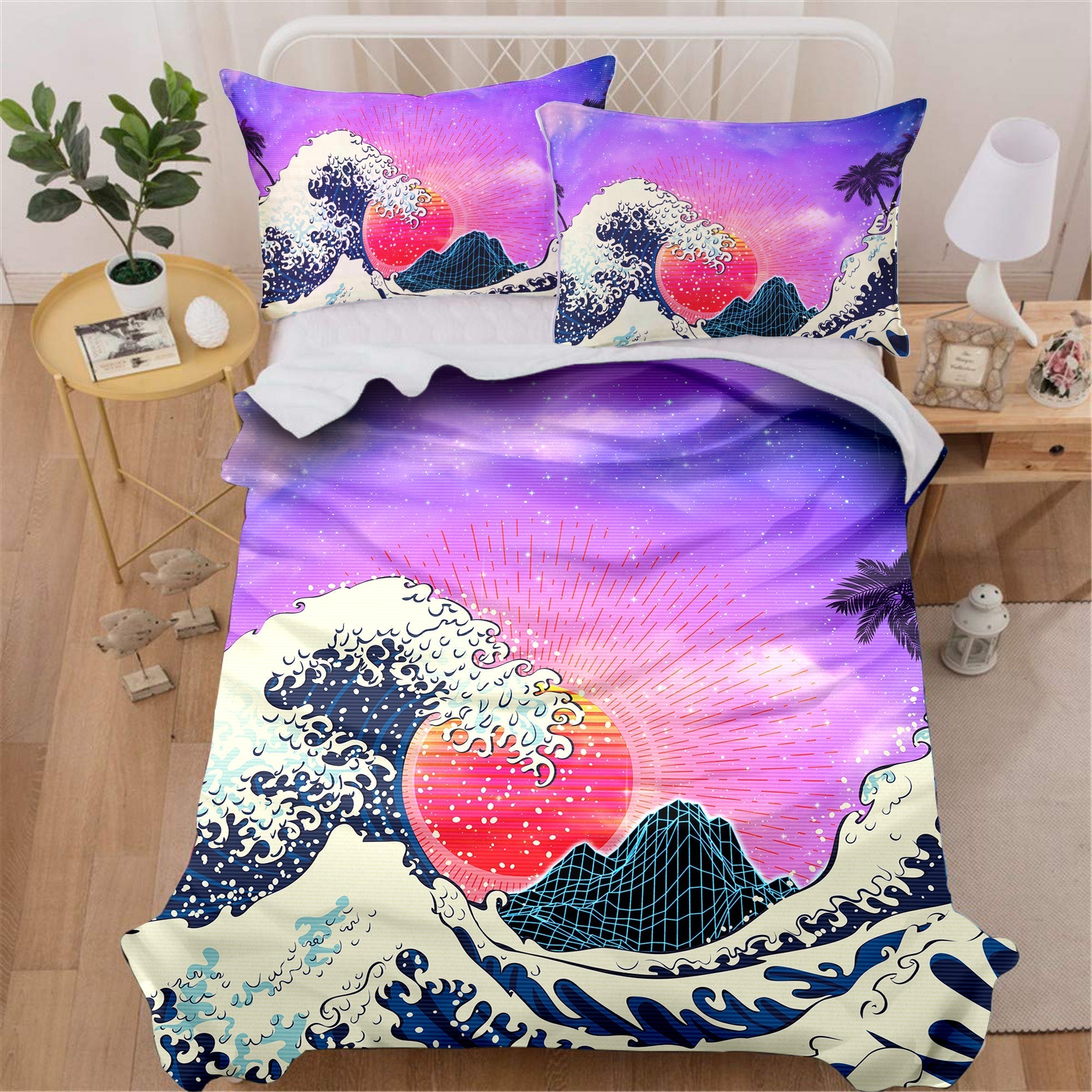 Pink Vaporwave Bedding Set